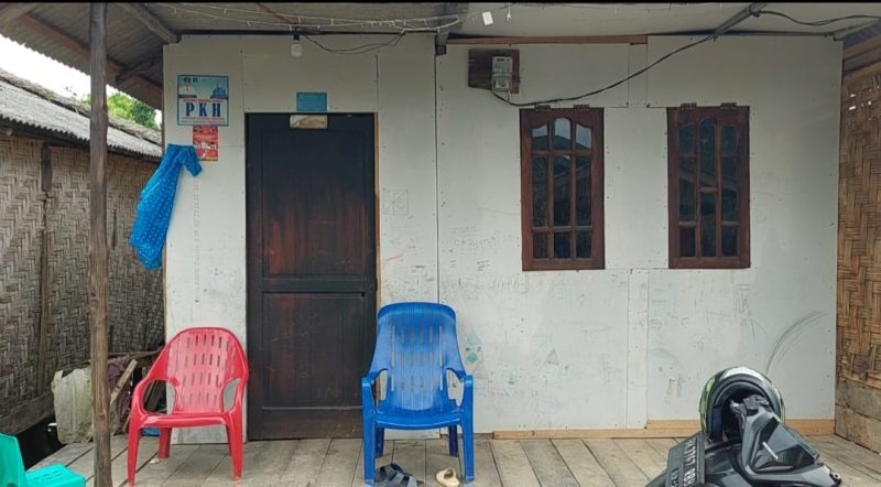 Rumah korban yang berada di Desa Pantai Gading, Kecamatan Secanggang, Kabupaten Langkat, Sumatera Utara, Senin (29/1/2024).
