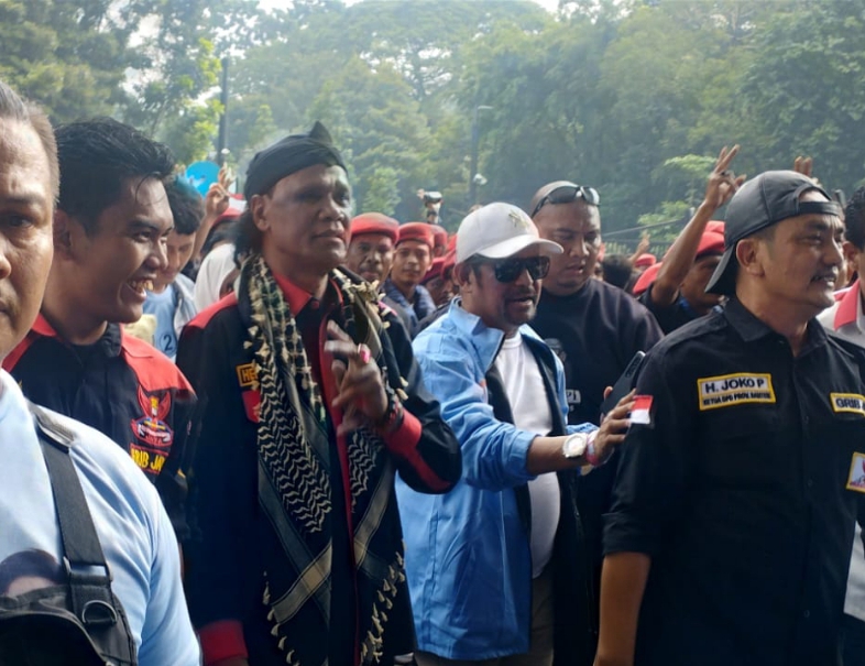 Hercules Hadiri Kampanye Akbar Prabowo-Gibran di GBK. (Foto: Nusantaraterkini.co)